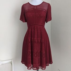 Doe & Rae Fit and Flare Lace Dress